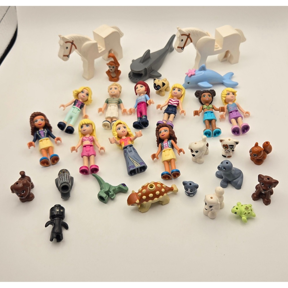 LEGO Friends Elves Mini-doll Figure Animal Lot Horses Shark Dolphin Dinosaur
